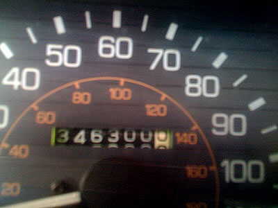 Odometer for a high mileage client at Japanese Aute Service